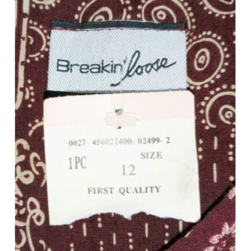 Vintage Jumpsuit Romper Womens Size 11 / 12 Floral Ethnic Tribal Jumper by Break - Picture 3 of 10